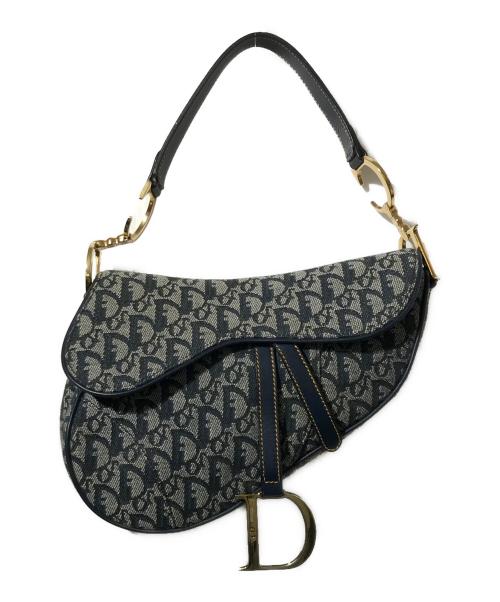 Christian Dior（クリスチャン ディオール）Christian Dior (クリスチャン ディオール) サドルバッグ ブルー×グレーの古着・服飾アイテム