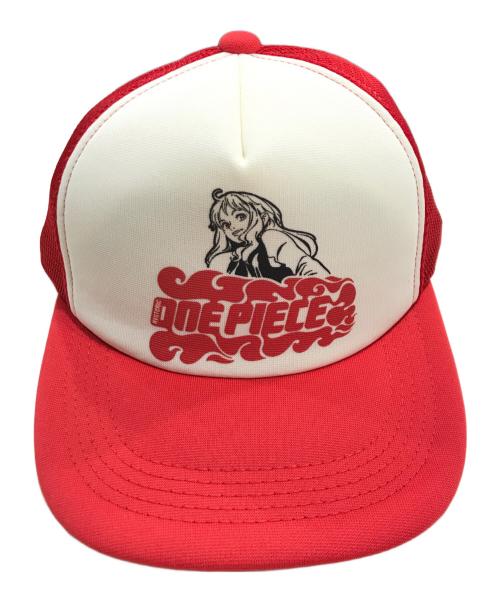 Hysteric Glamour（ヒステリックグラマー）Hysteric Glamour (ヒステリックグラマー) ONE PIECE (ワンピース) NAMI メッシュキャップ レッド×ホワイトの古着・服飾アイテム