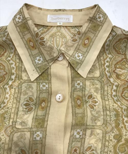 Burberry's（バーバリーズ）Burberry's (バーバリーズ) ペイズリー柄シアーシャツ ブラウン サイズ:11の古着・服飾アイテム