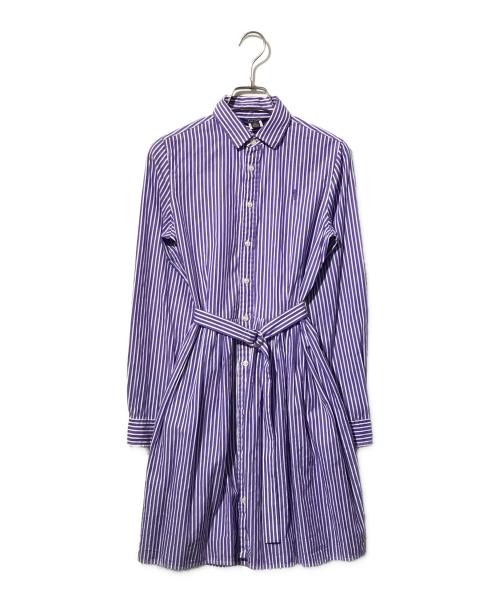 POLO RALPH LAUREN（ポロ・ラルフローレン）POLO RALPH LAUREN (ポロ・ラルフローレン) ベルト付きプリーツワンピース パープル サイズ:16の古着・服飾アイテム