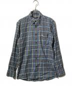 BURBERRY BLACK LABELバーバリーブラックレーベル）の古着「ノヴァチェックホース刺繍シャツ」｜ブルー