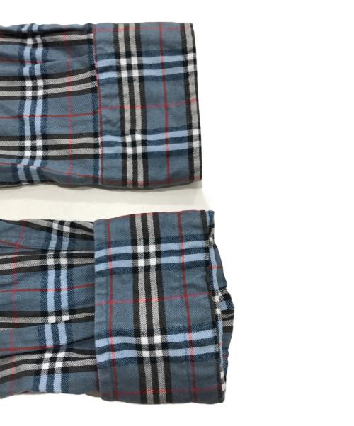 BURBERRY BLACK LABEL（バーバリーブラックレーベル）BURBERRY BLACK LABEL (バーバリーブラックレーベル) ノヴァチェックホース刺繍シャツ ブルー サイズ:1の古着・服飾アイテム