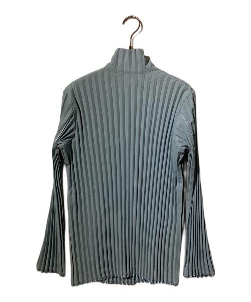 ISSEY MIYAKE（イッセイミヤケ）ISSEY MIYAKE (イッセイミヤケ) プリーツジャケット ブルー サイズ:2の古着・服飾アイテム
