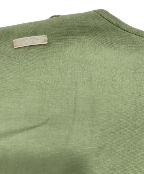 'S Max Mara（エスマックスマーラ）'S Max Mara (エスマックスマーラ) ベルト付きリネン混ノースリーブワンピース グリーン サイズ:38の古着・服飾アイテム