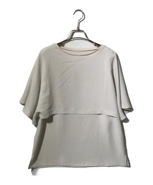 23区（ニジュウサンク）23区 (ニジュウサンク) ストレッチジョーゼット ケープデザイン カットソー ベージュ サイズ:38の古着・服飾アイテム