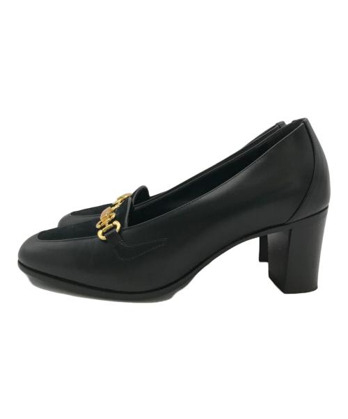 GUCCI（グッチ）GUCCI (グッチ) ホースビット スエード レザー パンプス ブラック サイズ:34１/2の古着・服飾アイテム