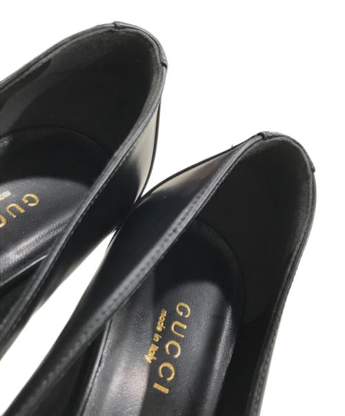 GUCCI（グッチ）GUCCI (グッチ) ホースビット スエード レザー パンプス ブラック サイズ:34１/2の古着・服飾アイテム