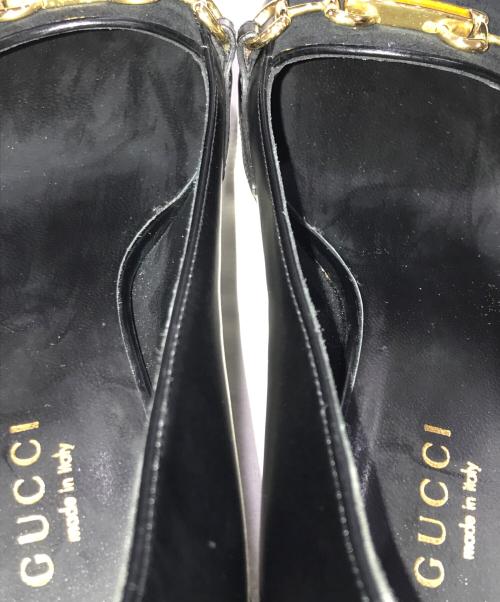 GUCCI（グッチ）GUCCI (グッチ) ホースビット スエード レザー パンプス ブラック サイズ:34１/2の古着・服飾アイテム