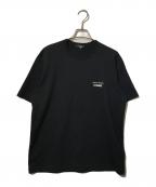 COMME des GARCONS HOMMEコムデギャルソン オム）の古着「ロゴプリント 綿天竺 半袖カットソ―/黒Tシャツ」｜ブラック