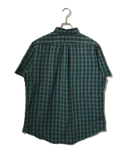 POLO RALPH LAUREN（ポロ・ラルフローレン）POLO RALPH LAUREN (ポロ・ラルフローレン) シアサッカー半袖シャツ/コットンチェックシャツ グリーン サイズ:Lの古着・服飾アイテム