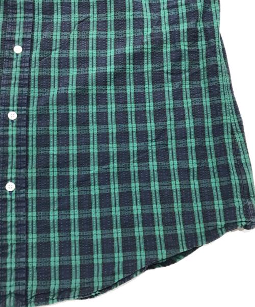 POLO RALPH LAUREN（ポロ・ラルフローレン）POLO RALPH LAUREN (ポロ・ラルフローレン) シアサッカー半袖シャツ/コットンチェックシャツ グリーン サイズ:Lの古着・服飾アイテム