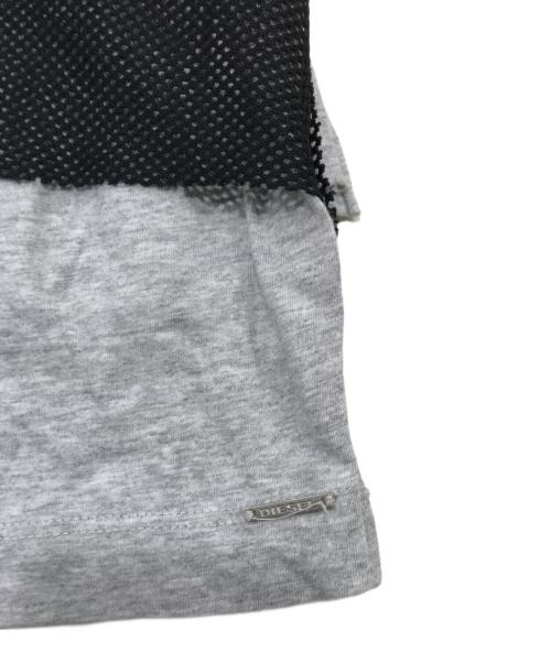DIESEL（ディーゼル）DIESEL (ディーゼル) レイヤードメッシュTシャツ ブラック サイズ:Ｍの古着・服飾アイテム