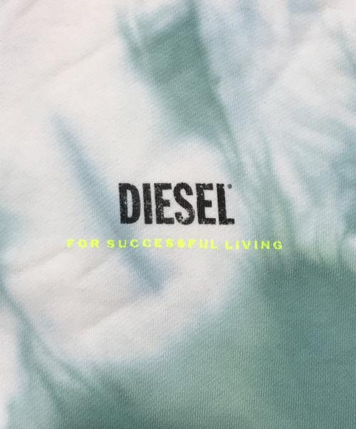 DIESEL（ディーゼル）DIESEL (ディーゼル) FADE Z タイダイプルオーバーパーカー/フーディー グリーン×ホワイト サイズ:XSの古着・服飾アイテム