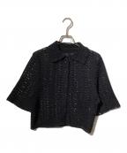 TODAYFULトゥデイフル）の古着「Lace Knit Shirts/ニットシャツ」｜ブラック