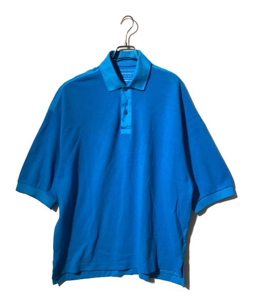 TOMORROW LAND（トゥモローランド）TOMORROW LAND (トゥモローランド) コットンピケ×ジャージー ビッグポロシャツ ブルー サイズ:Mの古着・服飾アイテム
