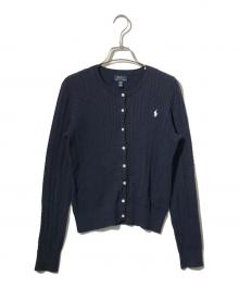 POLO RALPH LAUREN（ポロ・ラルフローレン）の古着「ケーブルニットカーディガン」｜ネイビー