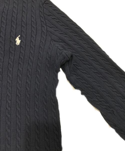 POLO RALPH LAUREN（ポロ・ラルフローレン）POLO RALPH LAUREN (ポロ・ラルフローレン) ケーブルニットカーディガン ネイビー サイズ:ＸＬの古着・服飾アイテム