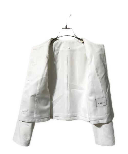 ANAYI（アナイ）ANAYI (アナイ) ドビーツイードクルージャケット ホワイト サイズ:SIZE 36の古着・服飾アイテム