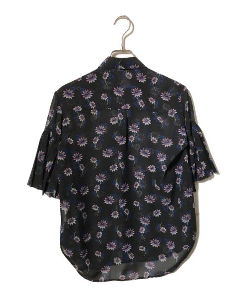 KENZO（ケンゾー）KENZO (ケンゾー) 花柄フレアスリーブシアーシャツ/半袖シャツ ネイビー サイズ:34の古着・服飾アイテム