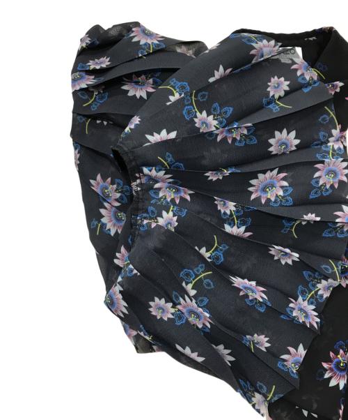 KENZO（ケンゾー）KENZO (ケンゾー) 花柄フレアスリーブシアーシャツ/半袖シャツ ネイビー サイズ:34の古着・服飾アイテム