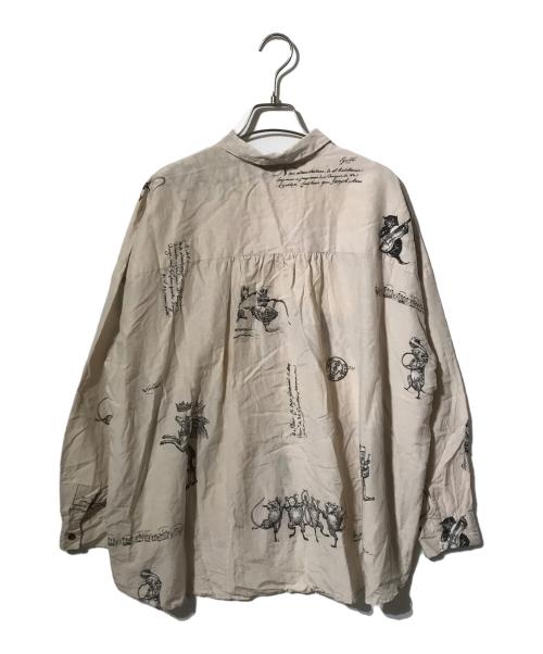 pas de calais（パドカレ）pas de calais (パドカレ) animal concertプリント ブラウス ベージュ サイズ:36の古着・服飾アイテム