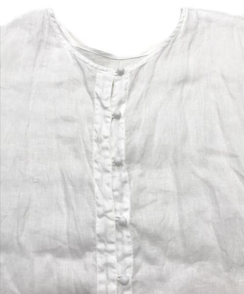 nest Robe（ネストローブ）nest Robe (ネストローブ) 60リネンレースヘムブラウス ホワイト サイズ:Freeの古着・服飾アイテム