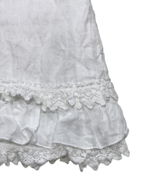 nest Robe（ネストローブ）nest Robe (ネストローブ) 60リネンレースヘムブラウス ホワイト サイズ:Freeの古着・服飾アイテム