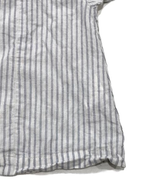 nest Robe（ネストローブ）nest Robe (ネストローブ) コットンリネンストライプフォークロアショートブラウス ベージュ サイズ:FREEの古着・服飾アイテム