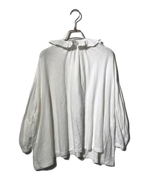 nest Robe（ネストローブ）nest Robe (ネストローブ) [UpcycleLino] 切替えフリルカットソーブラウス ホワイト サイズ:freeの古着・服飾アイテム
