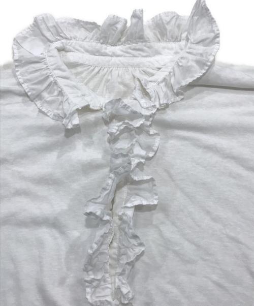 nest Robe（ネストローブ）nest Robe (ネストローブ) [UpcycleLino] 切替えフリルカットソーブラウス ホワイト サイズ:freeの古着・服飾アイテム