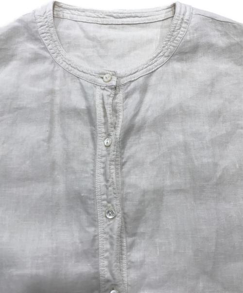 nest Robe（ネストローブ）nest Robe (ネストローブ) リネン天然染めギャザーブラウス ベージュ サイズ:Freeの古着・服飾アイテム