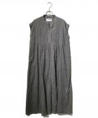 THREE DOTSスリードッツ）の古着「Cotton loan tuck dress」｜ブラウン