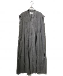 THREE DOTS（スリードッツ）の古着「Cotton loan tuck dress」｜ブラウン