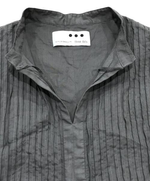 THREE DOTS（スリードッツ）THREE DOTS (スリードッツ) Cotton loan tuck dress ブラウン サイズ:xsの古着・服飾アイテム