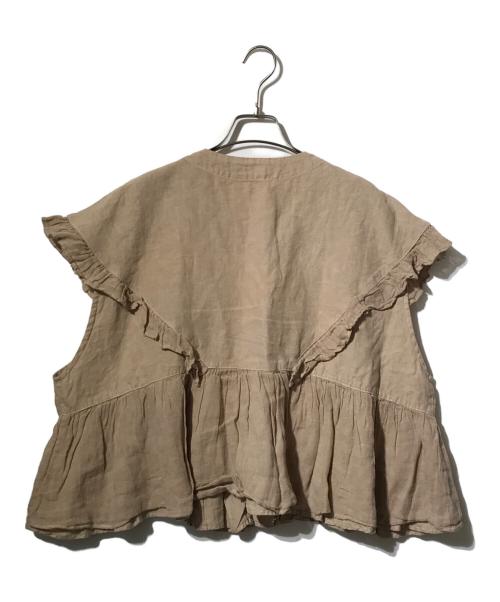 nest Robe（ネストローブ）nest Robe (ネストローブ) 25リネンフリルベスト ブラウン サイズ:Freeの古着・服飾アイテム