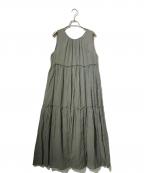 THREE DOTSスリードッツ）の古着「Feather lawn dress」｜グリーン