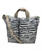 LeSportsac×MUVEIL TRAVELレスポートサック×ミュベール）の古着「ゼブラ2WAYショルダーバッグ」｜ホワイト×ブラック