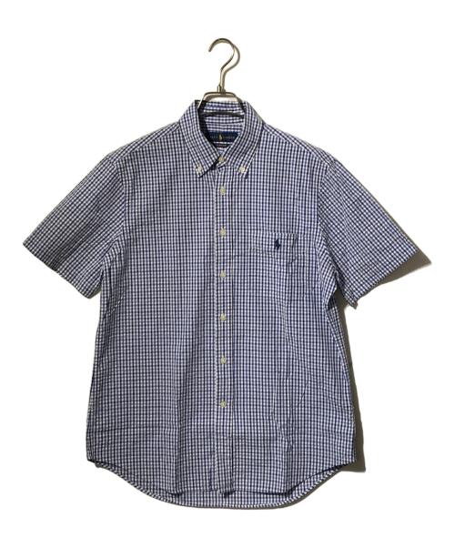 RALPH LAUREN（ラルフローレン）RALPH LAUREN (ラルフローレン) シアサッカー半袖チェックシャツ ブルー サイズ:Mの古着・服飾アイテム