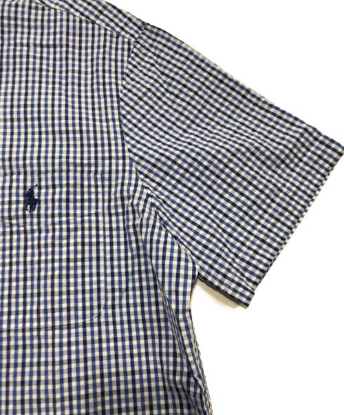RALPH LAUREN（ラルフローレン）RALPH LAUREN (ラルフローレン) シアサッカー半袖チェックシャツ ブルー サイズ:Mの古着・服飾アイテム