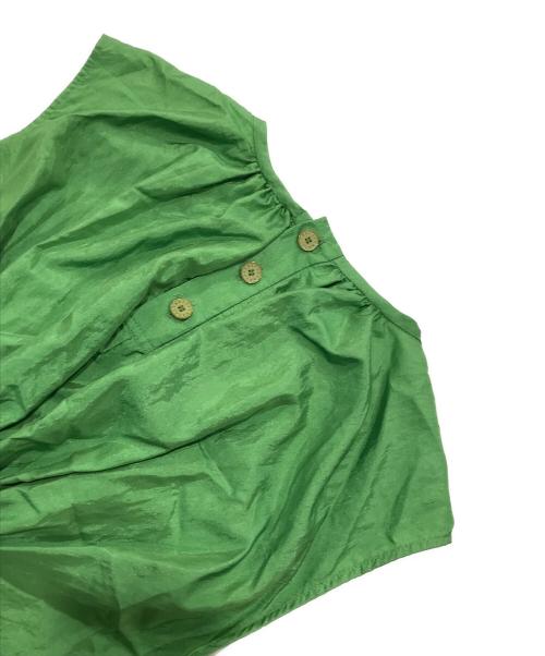 ASTRAET（アストラット）ASTRAET (アストラット) タックギャザー クルーネック ノースリーブワンピース グリーン サイズ:1の古着・服飾アイテム