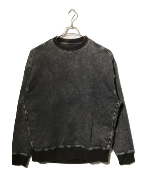 DIESEL（ディーゼル）DIESEL (ディーゼル) D-KRIB-NE デニムスウェット/ビッグシルエットスウェット ブラウン サイズ:Lの古着・服飾アイテム