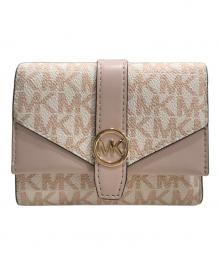 MICHAEL KORS（マイケルコース）の古着「モノグラム2つ折り財布」｜ピンク