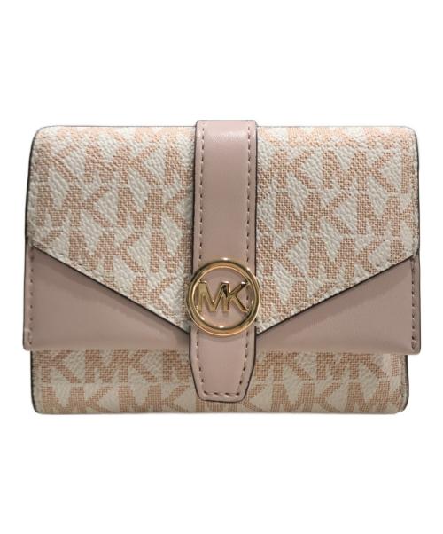 MICHAEL KORS（マイケルコース）MICHAEL KORS (マイケルコース) モノグラム2つ折り財布 ピンクの古着・服飾アイテム
