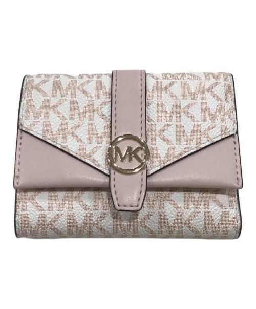 MICHAEL KORS（マイケルコース）MICHAEL KORS (マイケルコース) モノグラム2つ折り財布 ピンクの古着・服飾アイテム