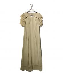LE'RURE（リルアー）の古着「Particulard dots flare dress/フレアワンピース」｜ベージュ