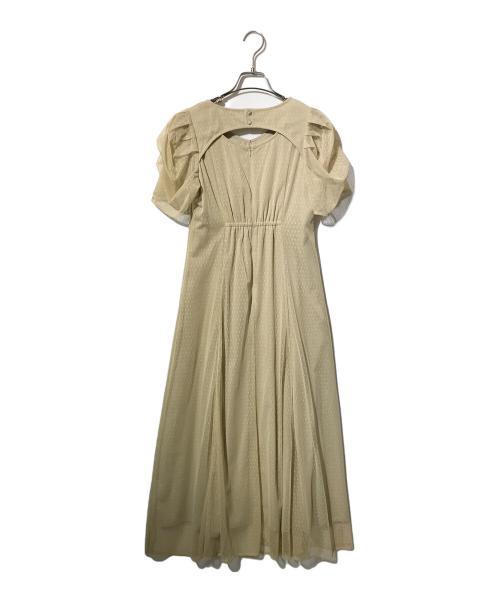 LE'RURE（リルアー）LE'RURE (リルアー) Particulard dots flare dress/フレアワンピース ベージュ サイズ:Mの古着・服飾アイテム
