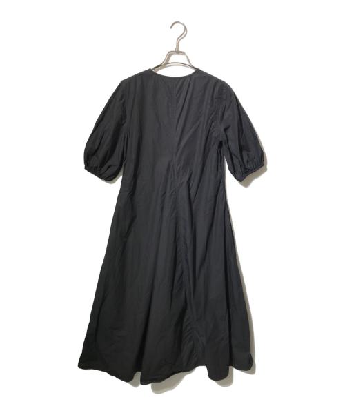 GANNI（ガニー）Ganni (ガニー) コットンポプリンVネックドレス/ロングワンピース ブラック サイズ:34の古着・服飾アイテム