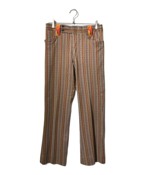RESTON slacks（レストン・スラックス）RESTON slacks (レストン・スラックス) 70’S 総柄パンツ/スラックス ブラウン サイズ:表記なしの古着・服飾アイテム