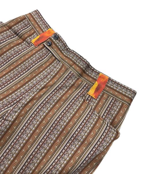 RESTON slacks（レストン・スラックス）RESTON slacks (レストン・スラックス) 70’S 総柄パンツ/スラックス ブラウン サイズ:表記なしの古着・服飾アイテム