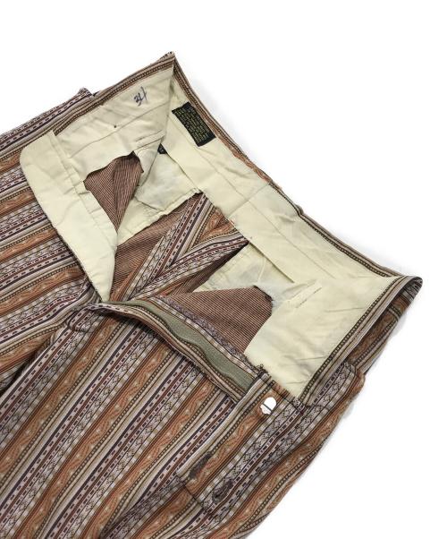 RESTON slacks（レストン・スラックス）RESTON slacks (レストン・スラックス) 70’S 総柄パンツ/スラックス ブラウン サイズ:表記なしの古着・服飾アイテム